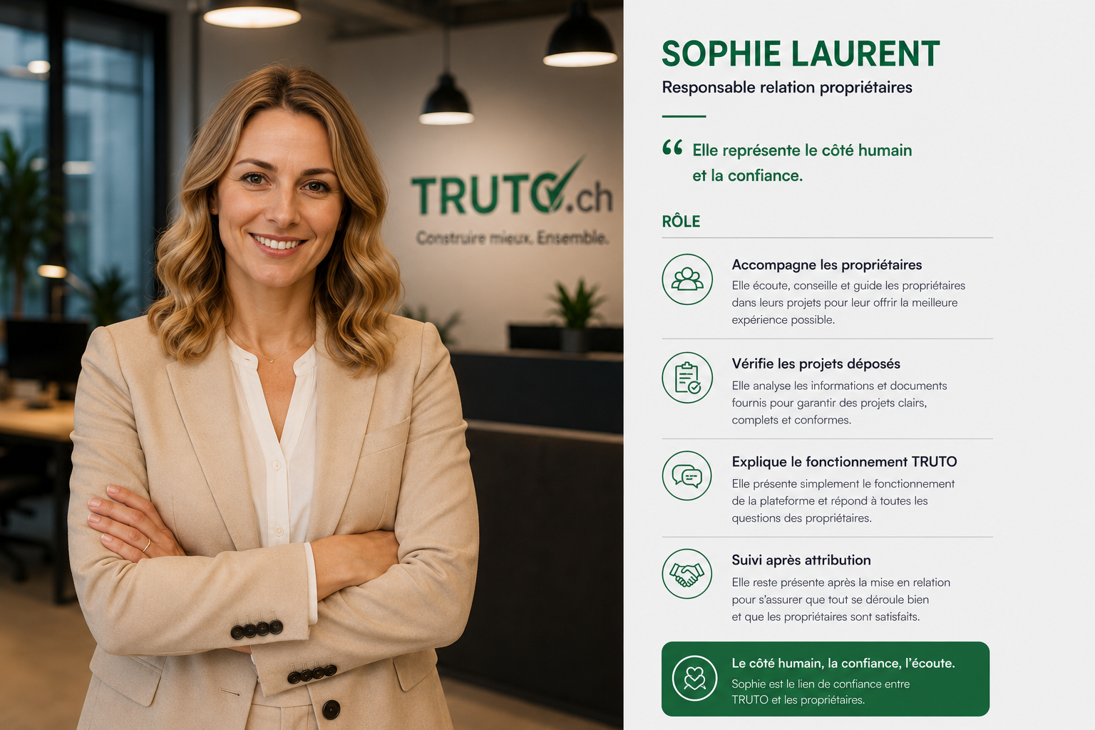 Sophie Laurent, responsable relation propriétaires TRUTO.ch